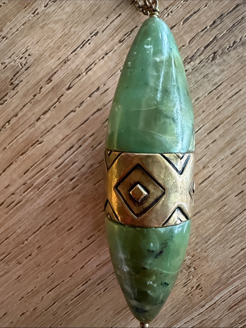 Pamela Love Green Jade Pendant Necklace with Gold Accent - Picture 3 of 4